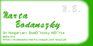 marta bodanszky business card